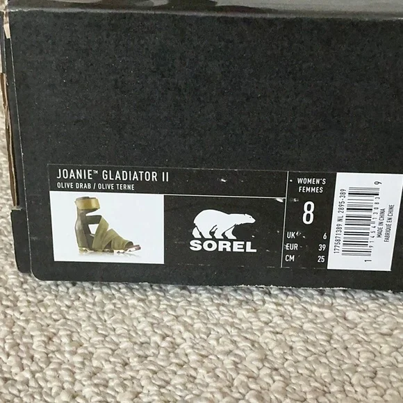 Sorel Women’s Joanie Gladiator ll  Olive Green Wedge Sandals Size 8 - Picture 7 of 8